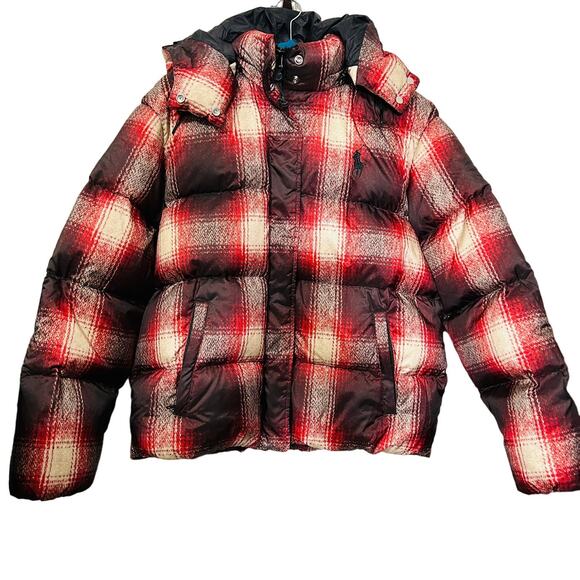 NEW Polo Ralph Lauren Carly Down Jacket Insulated Plaid Puffer Winter Coat Sz XL - Picture 3 of 11